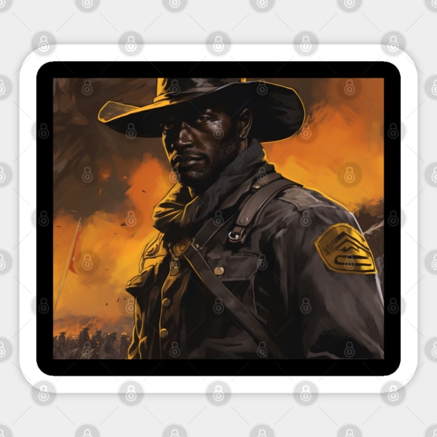 BUFFALO SOLDIERS - Solider Closeup Sticker by UrbanLifeApparel